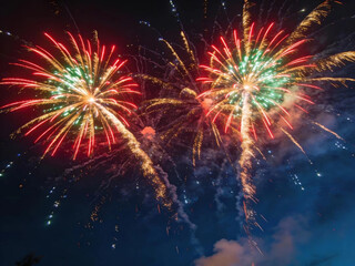 fireworks in the night sky