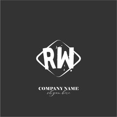 Vector RW illustration of a logo for a company background abstract