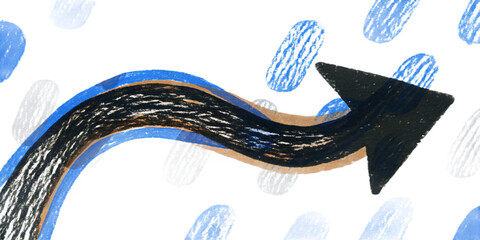 Hand-Drawn Sketchy Curved Arrow Pointing Right