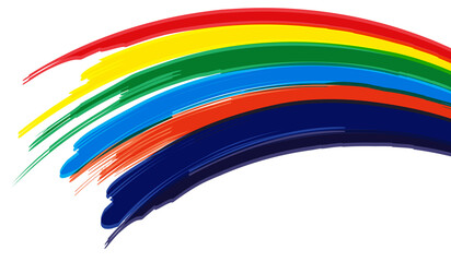 Rainbow Watercolor Brush Smudges with transparent background