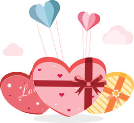 pink heart with a ribbon