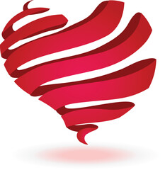 vector illustration of an abstract background with red ribbon