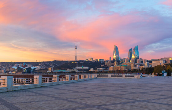 A view of Baku at dawn