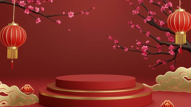 Minimal abstract background for Lunar New Year