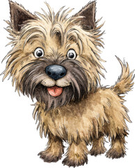 Naklejka premium Adorable cartoon dog with funny expression isolated on transparent background