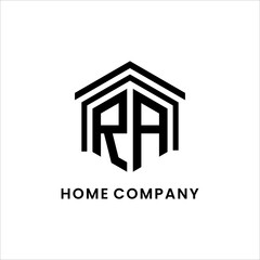 Home Company logo Initial RA vector icon modern house letter real estate property construction brand identity design