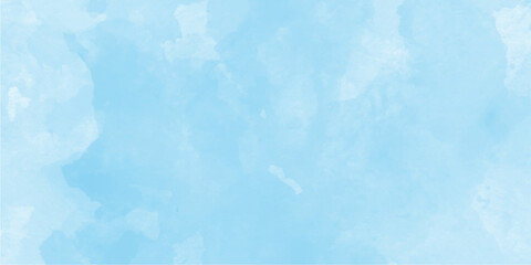 blue sky with clouds. Light sky blue shades watercolor background. Grunge blue background with space for text, watercolor abstract painting of blue grunge texture.	