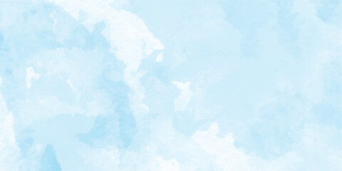 Blue sky with watercolor. Light sky blue shades watercolor background. Grunge blue background with space for text, watercolor abstract painting of blue grunge texture.  © MD SAGOR