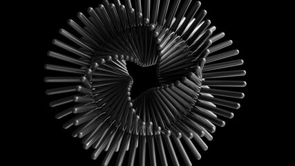 Spiral structure of  metal rods