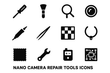 Fototapeta premium Card nano screwdriver icon camera vector cleaning micro battery tiny small cloth