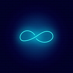 Infinity sign neon vector illustration