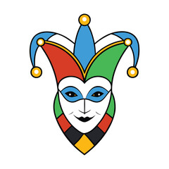 An ornate Venetian carnival mask with intricate gold filigree, vibrant colors, and delicate patterns, exuding elegance, mystery, and festive Venetian charm.
