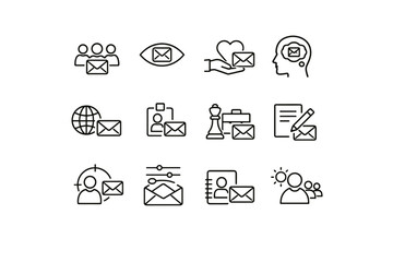 Email mindful icons message vector audience focus empathy icon respect social sensitivity
