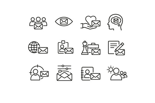 Email mindful icons message vector audience focus empathy icon respect social sensitivity