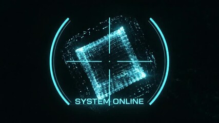 Futuristic System Online Interface with Cube Target Lock. - Powered by Adobe