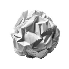 Obraz premium Crumpled White Paper Ball Isolated on Black Background, Abstract Texture Symbolizing Rejected Idea, Failure, Creativity Block and Recycling Concept