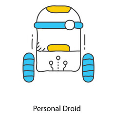 Personal Droid Graphic Showing Smart AI Robot Designed For Personal Assistance