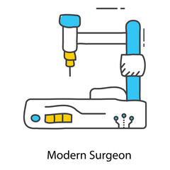 Robotic Surgery Icon Illustrating Smart Medical Robotics For Advanced Surgical Operations