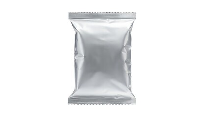 Silver foil packaging pouch mockup for branding and design