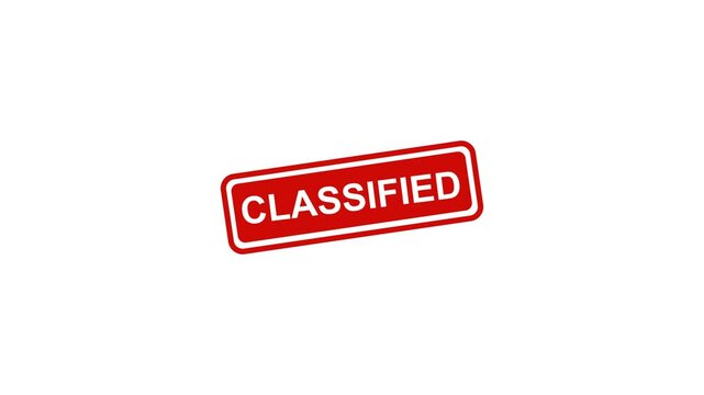 Classified Text Animation | Red Classified Stamp, Confidential Warning, Restricted Graphic , Red Classified Stamp Animation | Classified Text Badge, Confidential Status Symbol , Classified Alert Anima