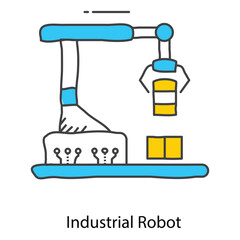 Industrial Robot Icon Illustrating Smart Automation Technology For Industrial Manufacturing Operations