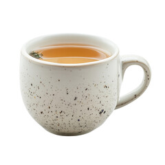 Minimal ceramic tea cup with herbal drink isolated for packaging and branding.