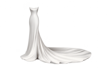 Elegant Bridal Gown on transparent background for design or overlay