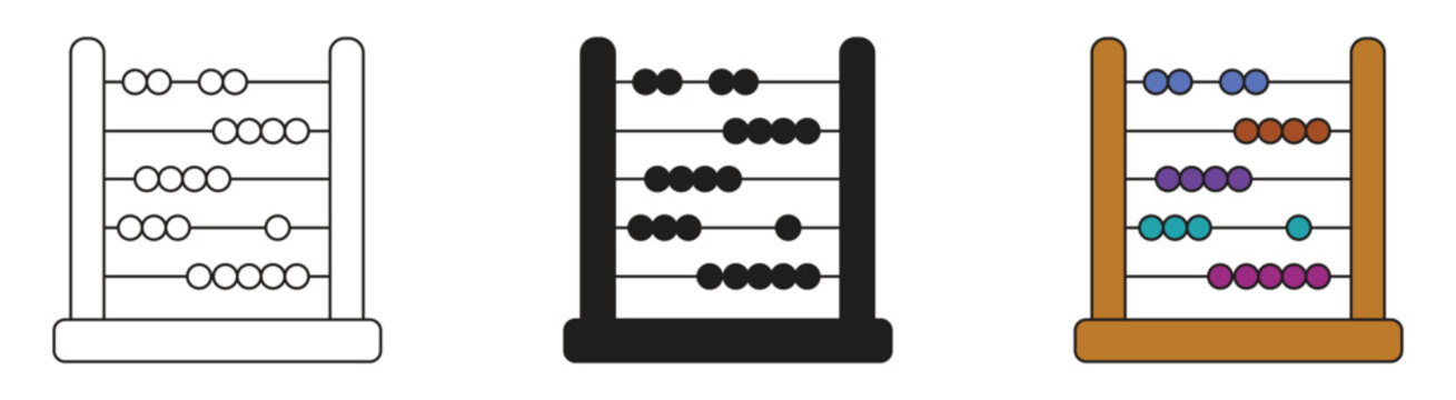 Abacus icon set , math counting abacus symbol. Vector illustration.