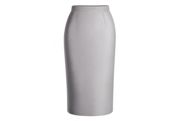 Elegant grey pencil skirt with transparent background for your designs.