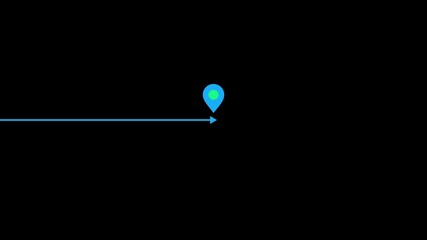 Cyan color location icon animation. GPS location signal point and location tracking mark. 4k video