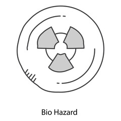 Bio Hazard Graphic Icon Depicting Dangerous Toxic Contamination For Restricted Safety Zones