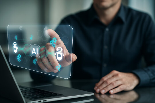 Man Using AI Technology - Powered by Adobe