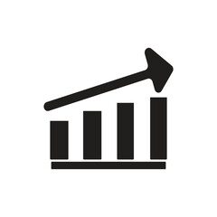 Growth Chart Icon with Up Arrow