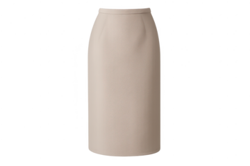 Beige pencil skirt isolated with a transparent background for designs.