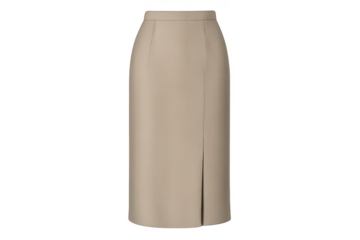 Beige pencil skirt mockup image on a transparent background isolated
