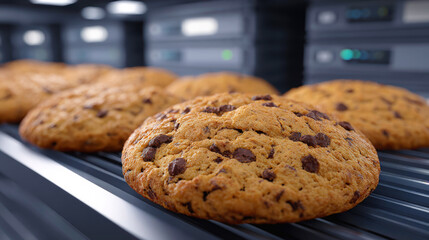Chocolate Chip Cookies for Energy During Work in Server Room Atmosphere