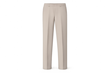 Formal beige pants isolated with transparent background, stylish garment.