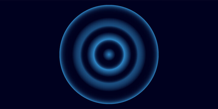 Wifi wave light effect. Radar sensor, beep technology, digital sign.Transparent neon circle symbol. wireless internet connection. Radar or sonar with wireless technology emitting a light effect