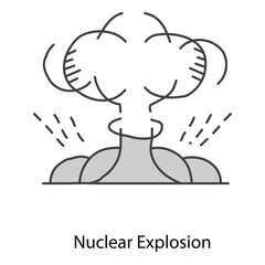 Nuclear Explosion Graphic Depicting Atomic Mushroom Cloud For Catastrophic Danger Illustrations