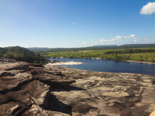 Panoramic View of Canaima National Park from Rocky Plateau, Venezuela