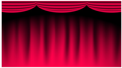 Red Theater Curtain with Valance | Dramatic Stage Frame Background for Performance Openings