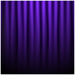 Elegant Dark Purple Stage Curtain Background | Dramatic Theater Drapery with Vertical Folds