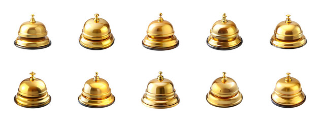 Collection of Yellow bell isolated on transparent background