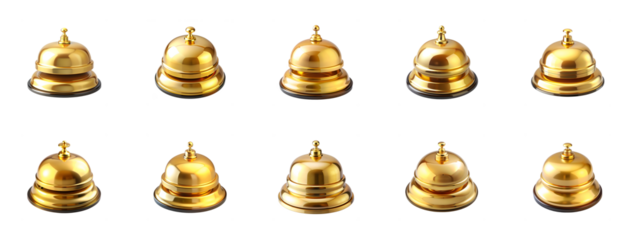 Collection of Yellow bell isolated on transparent background