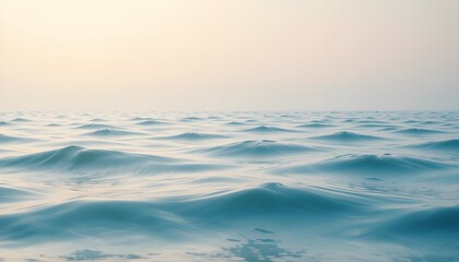 Soft Pastel Ocean Waves Under a Calm Sky, Minimal Seascape Background with Tranquil Water Texture, Gentle Horizon Light, and Peaceful Coastal Mood