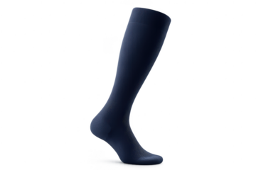 Navy blue sock on a transparent background for athletic performance.