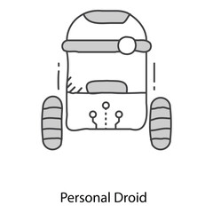 Personal Droid Symbol Featuring Futuristic Intelligent Robot For Smart Personal Assistance