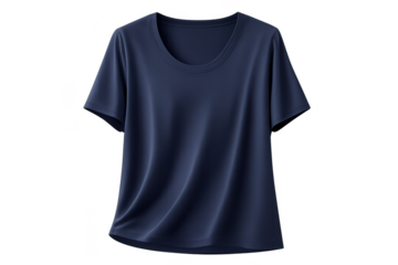Navy Blue T-Shirt Mockup on transparent background product promotion item