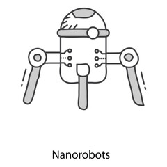 Nanorobots Icon for Next Generation Microscopic Robots in Biotechnology and Healthcare