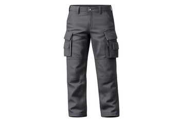 Gray Cargo Pants with Pockets on a transparent background product shot